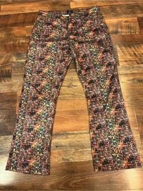 Tru Luxe floral geometric pattern flare pants